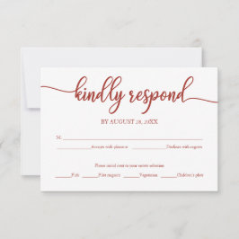 Hochzeit RSVP Card Terracotta Calligraphy