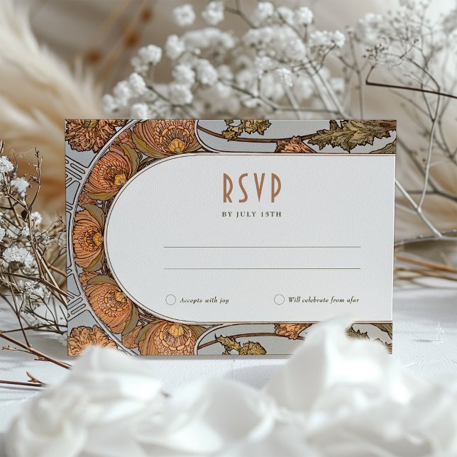 Hochzeit RSVP Einfügen Vintager Jugendstil von Muc Einladung (Von Creator hochgeladen)
