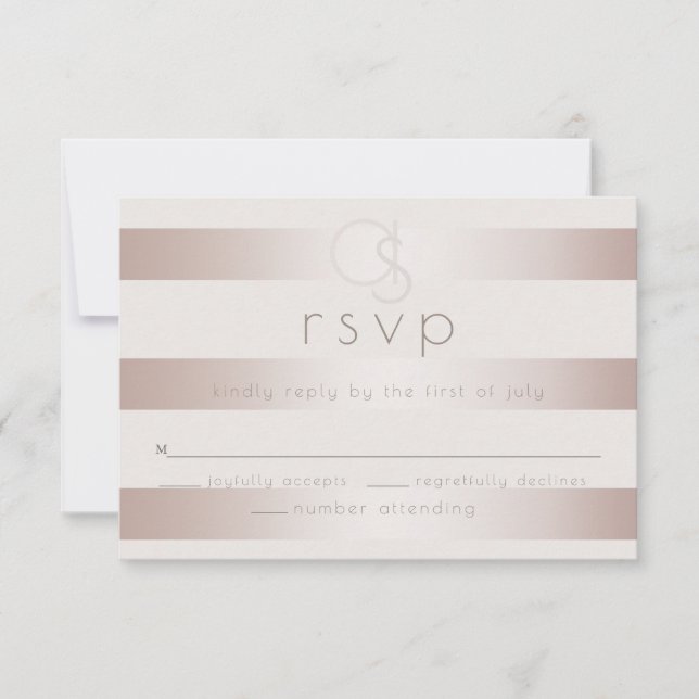 Hochzeit RSVP | Elegante, moderne Perlen Karte (Vorderseite)