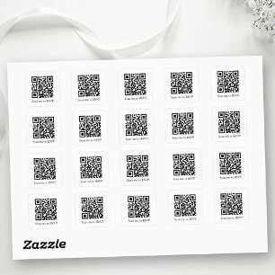 Hochzeit RSVP Fügen Sie Ihren QR-Code-Aufkleber hi Quadratischer Aufkleber