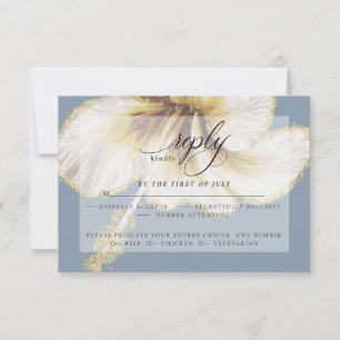 Hochzeit RSVP   Gelbe Wasserfarbe Hibiskus Blume Karte