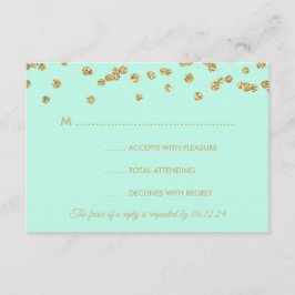 Hochzeit RSVP Gold Imitats Glitzer Confetti Mint G
