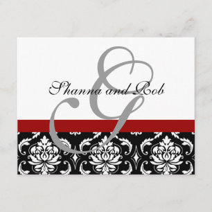Hochzeit-RSVP-Karte Damast mit Menüauswahl RSVP Karte