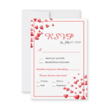 Hochzeit-RSVP-Karte mit sanften rosa Herzen
