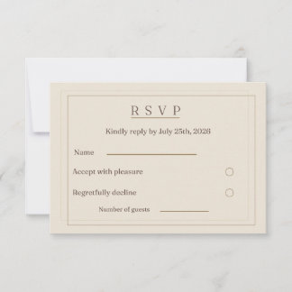Hochzeit-RSVP-Karte mit vergoldetem Rahmen | Passe RSVP Karte