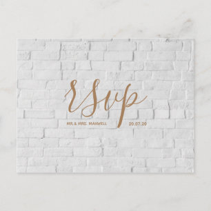 Hochzeit-RSVP-Karte   Postkarte mit weißem Backste