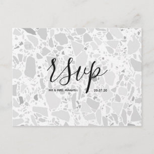 Hochzeit-RSVP-Karte   Terrazzo-Script-Postkarte Einladungspostkarte