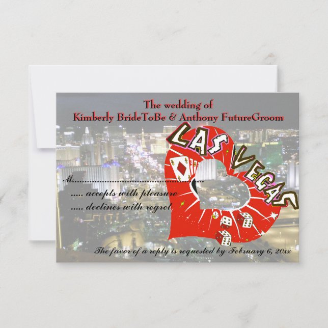 Hochzeit RSVP Las Vegas Valentine (Vorderseite)