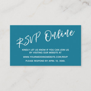 Hochzeit RSVP Lässig Handwriting Mosaik Blue Begleitkarte