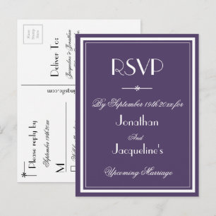 Hochzeit RSVP Lila Mahlzeiten Auswahl Bitte beantw Einladungspostkarte