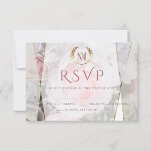 Hochzeit RSVP Modernes geometrisches Rosa Karte