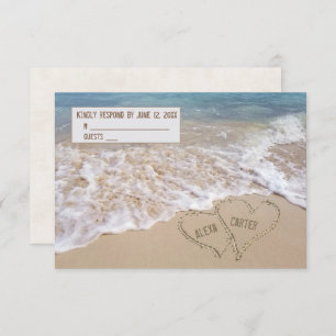 Hochzeit RSVP Ocean Beach Hearts