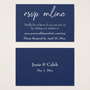 Hochzeit RSVP Online Beiheft Weiße Schrift & Marin
