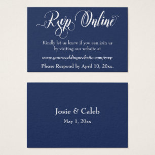 Hochzeit RSVP Online Beilage Weiße Schrift & Marin