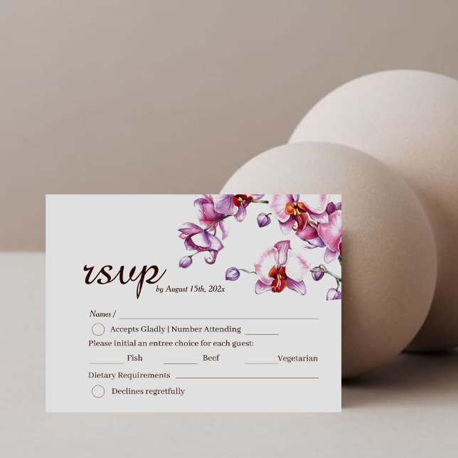 Hochzeit RSVP | Orchid-Blume (Von Creator hochgeladen)