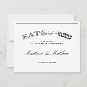 Hochzeit   RSVP Postkarte