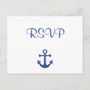 Hochzeit RSVP Postkarte im maritimen Stil