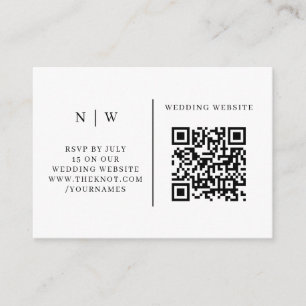 Hochzeit RSVP   QR-Code Minimalistisch Clean Simpl Begleitkarte