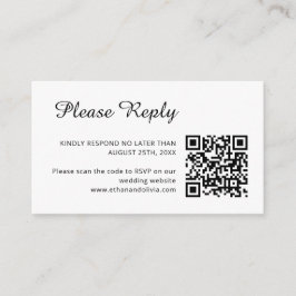 Hochzeit RSVP | QR-Code Minimalistisch Clean Simpl Begleitkarte