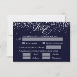 Hochzeit RSVP Reply Card Navy Blue Einladung