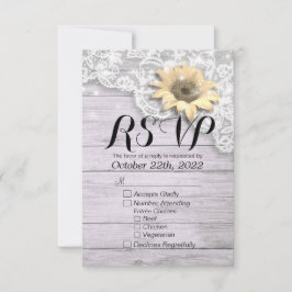 Hochzeit RSVP Reply Chic Lace Sonnenblumenleuchten