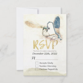 Hochzeit RSVP Reply Dragonfly Paating Liebe Herz