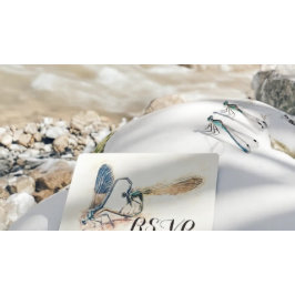 Hochzeit RSVP Reply Dragonfly Paating Liebe Herz Einladungspostkarte