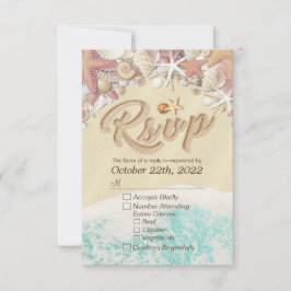 Hochzeit RSVP Reply Summer Beach Starfish Seashell