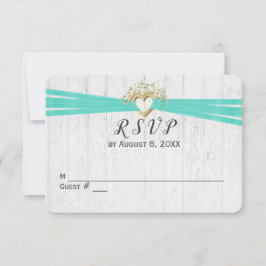 Hochzeit RSVP Ribbon Herz Einladung