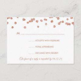 Hochzeit RSVP Rose Gold Glitzer Confetti White