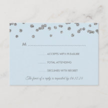 Hochzeit RSVP Silver Imitats Glitzer Confetti Ice 