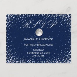 Hochzeit RSVP | Starry Night Moon Postkarte