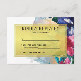 Hochzeit RSVP | Tropenfarben-Blume Karte