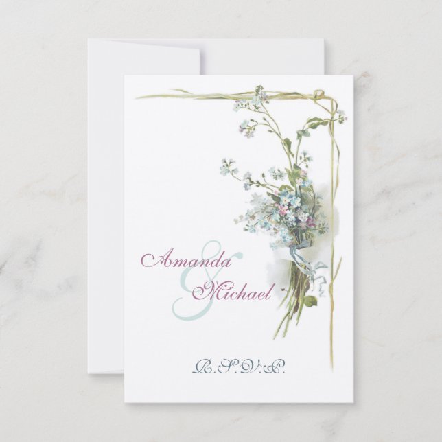 Hochzeit RSVP vergesst mir Noten Karte (Vorderseite)