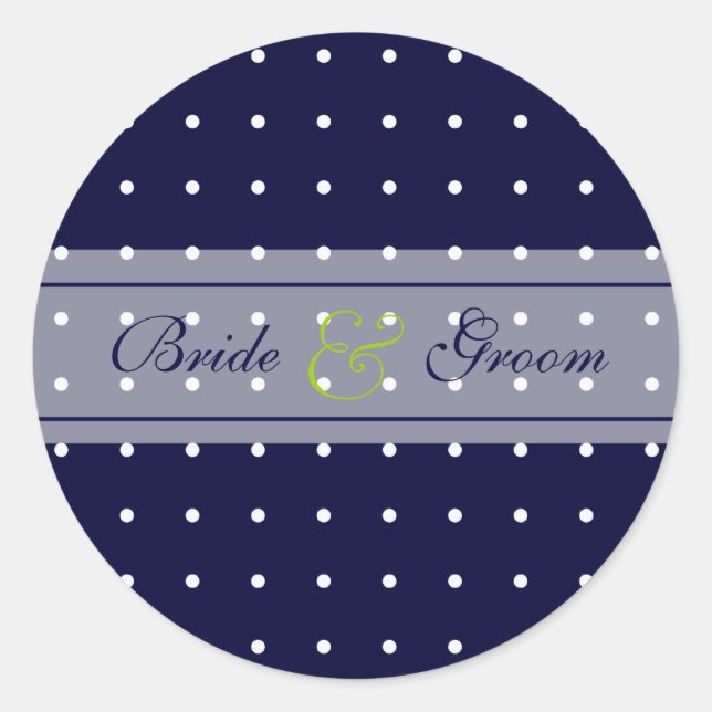 Hochzeit Runder Aufkleber (Vorderseite)