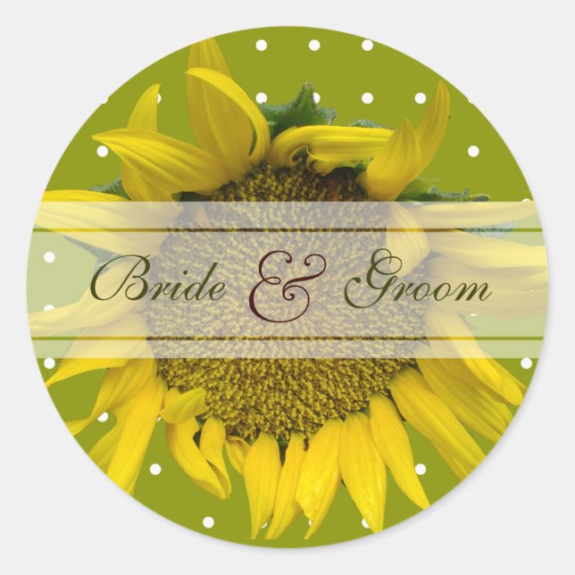 Hochzeit Runder Aufkleber (Vorderseite)