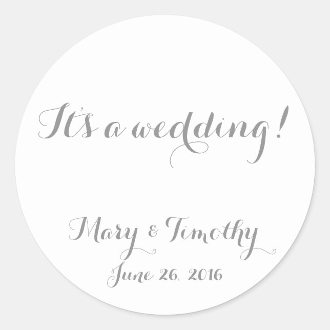 Hochzeit Runder Aufkleber (Vorderseite)