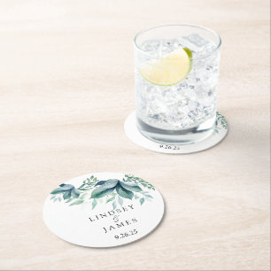 Hochzeit Runder Pappuntersetzer