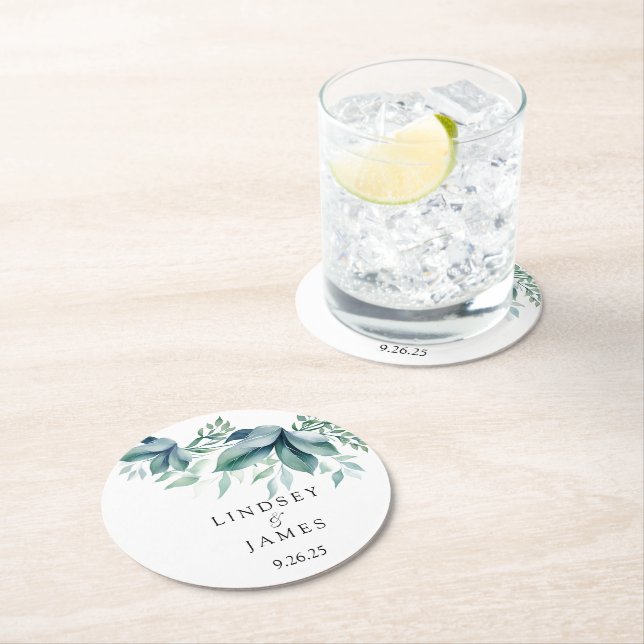 Hochzeit Runder Pappuntersetzer (Vor Ort)