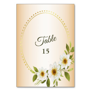 Hochzeit Rustikal Golden Geometrisch Weiß Floral P Tischnummer