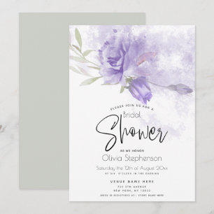 Hochzeit   Rustikales Violett Lila Rose Einladung