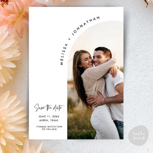 Hochzeit Sate Datum Moderne Minimalistische Bogen  Save The Date