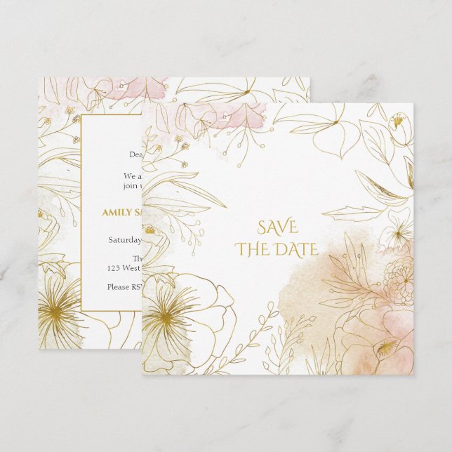 Hochzeit Save the Date Einladung (Vorne/Hinten)