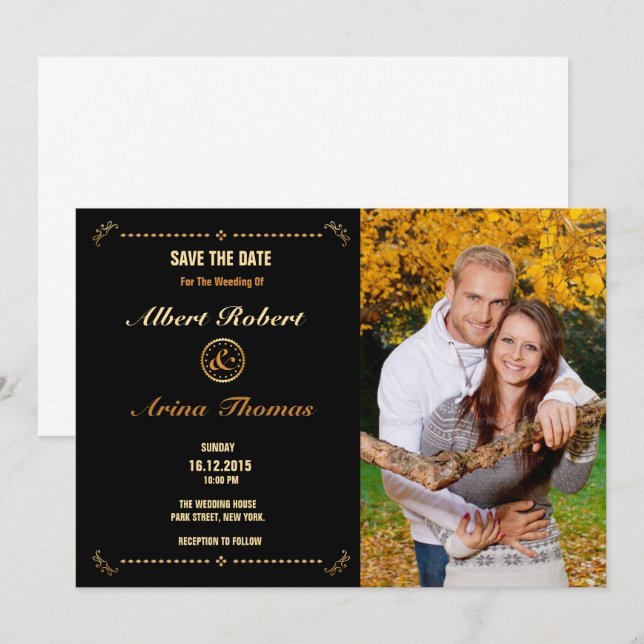 Hochzeit Save The Date Karte Vorlage (Vorne/Hinten)