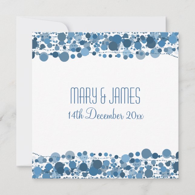 Hochzeit "Save the Date" Moderne Dots Blue Save The Date (Vorderseite)