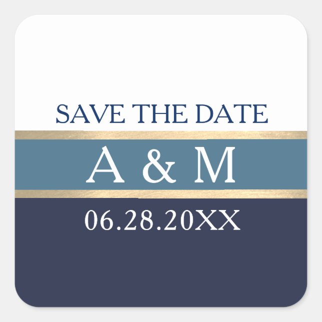 Hochzeit Save the Date Quadratischer Aufkleber (Vorderseite)