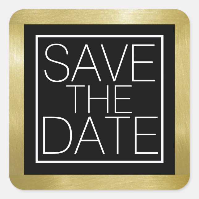 Hochzeit SAVE THE DATE Quadratischer Aufkleber (Vorderseite)