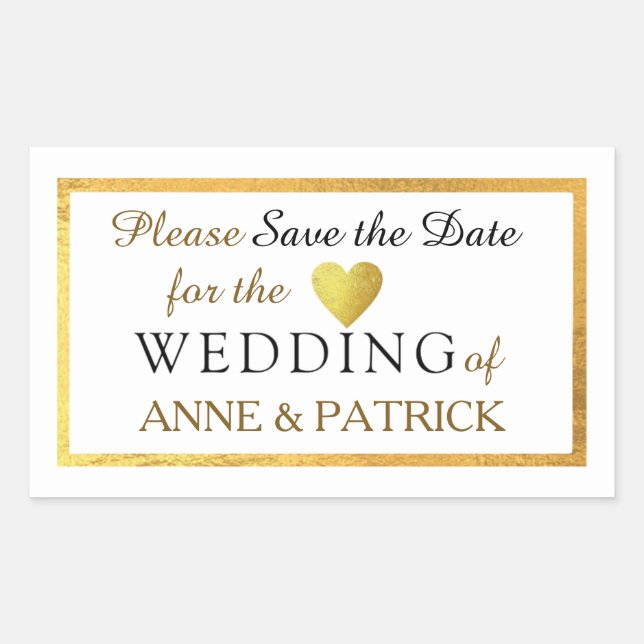 Hochzeit Save the Date Rechteckiger Aufkleber (Vorderseite)