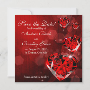 Hochzeit Save the Date Red Diamond Heart