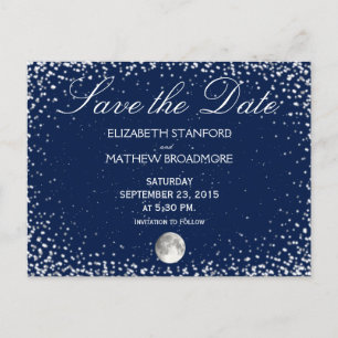Hochzeit Save the Date Starry Night Moon Postkarte